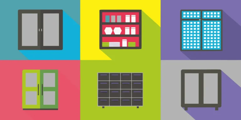 Vector icons of different types of retail product displays like end-caps, gondolas, and showcases.