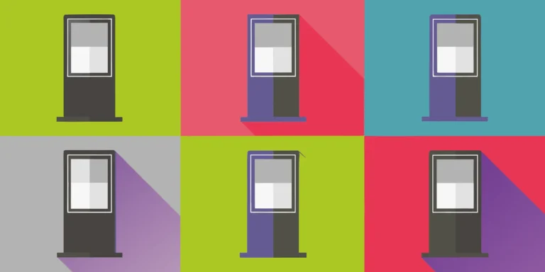 A grid of colorful icons showing different types of modern pylon sign designs.